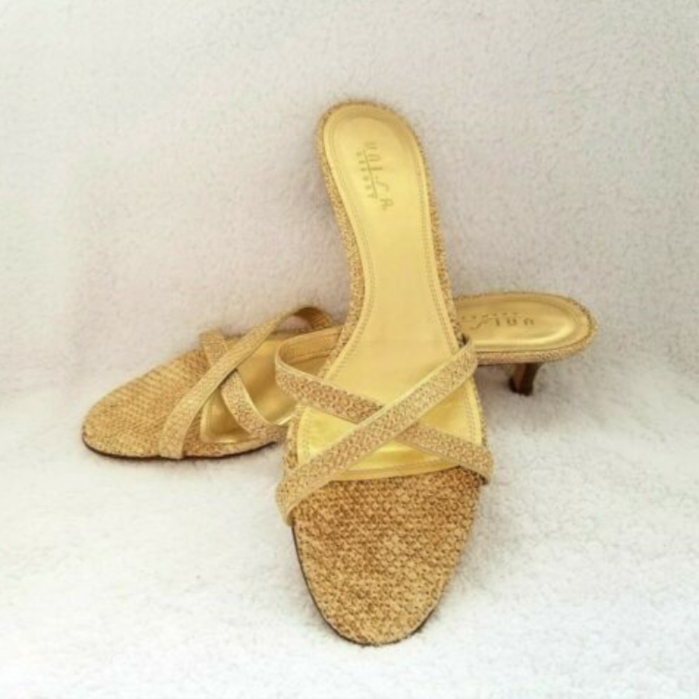 Unisa Gold Resort Kitten Heel New Sandals 91/2AA